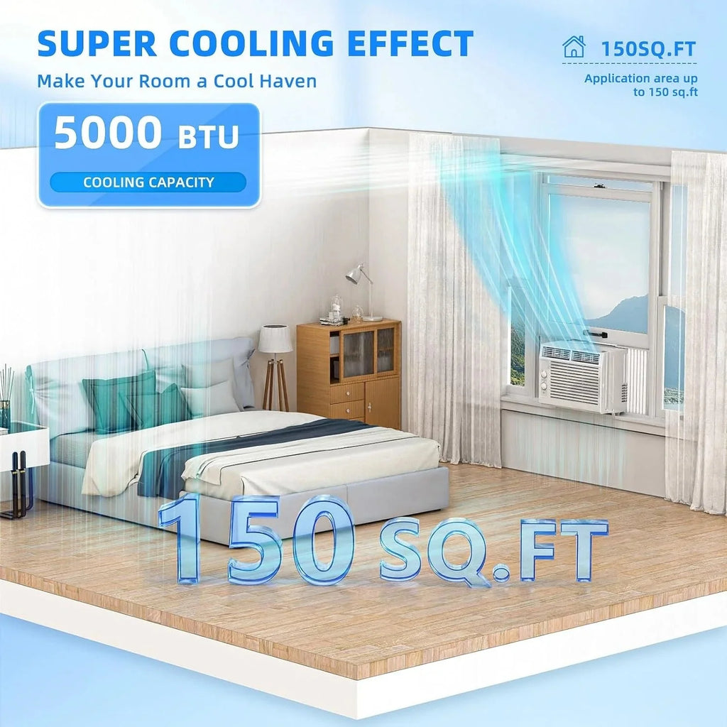 2026 Antarctic Star 12,000 BTU U-shaped window air conditioner, cools rooms up to 550 square feet with 6 modes, 24-hour timer, ultra-quiet window air conditioner