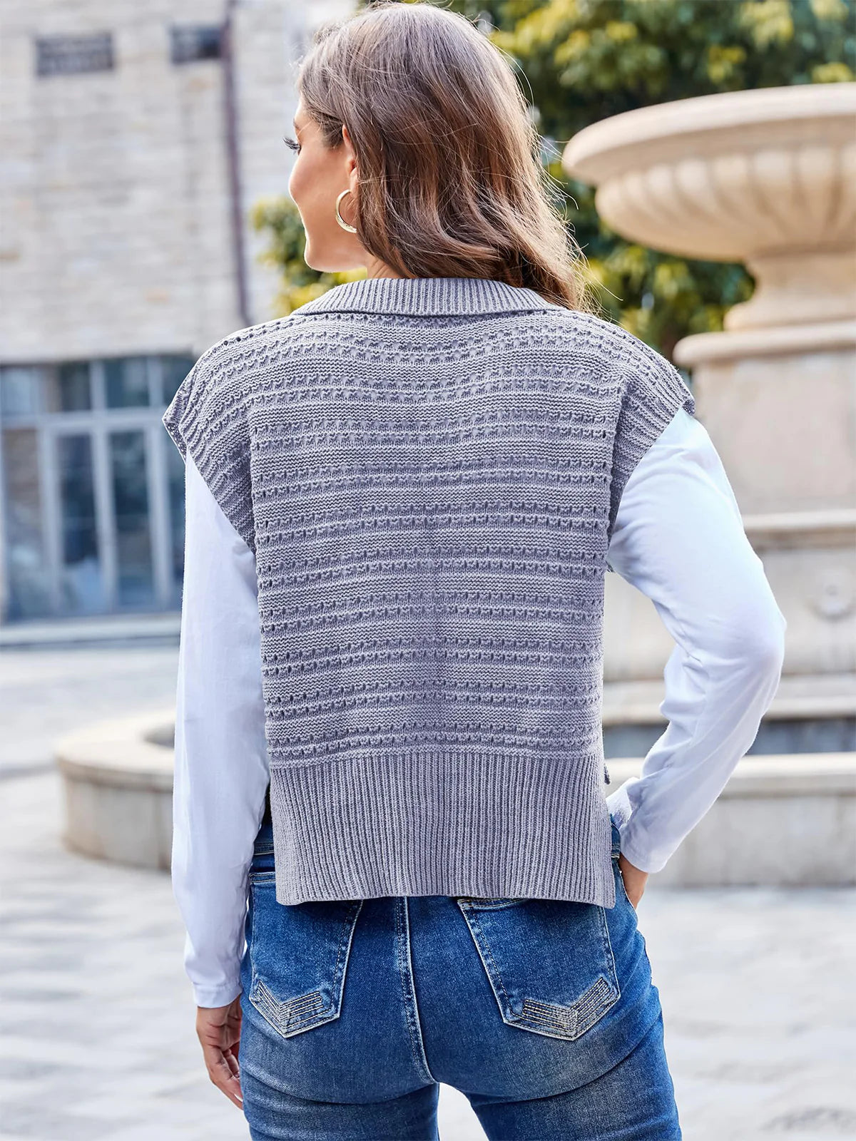 2026 Polo Sleeveless V-Neck Knit Sweater