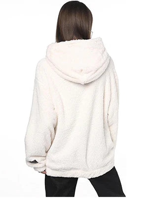 2026 Faux Fur Half-Zip Fleece Sweatshirt