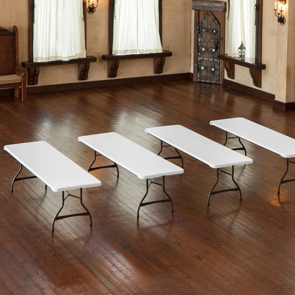 2026 Lifetime 4-Pack Commercial Stackable Folding Table 8 Feet - White (80344)