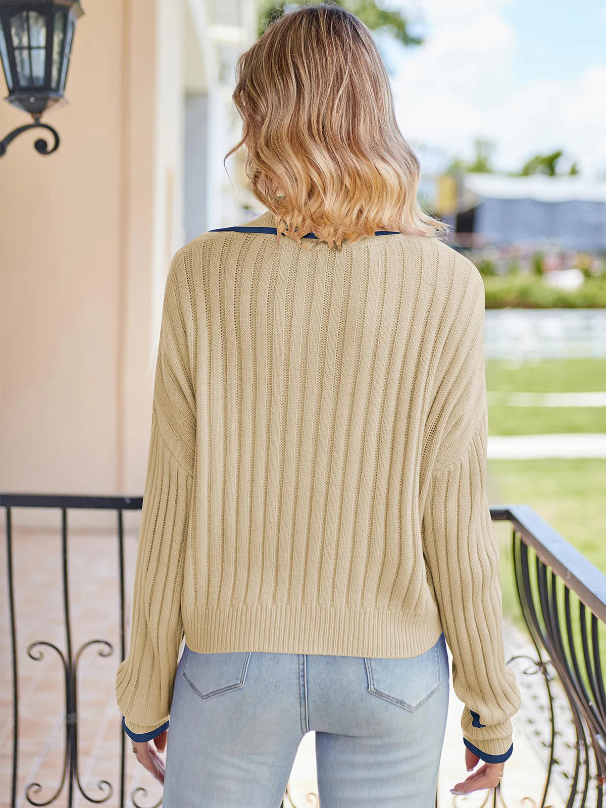 2026 Long Sleeve Polo Neck Sweater