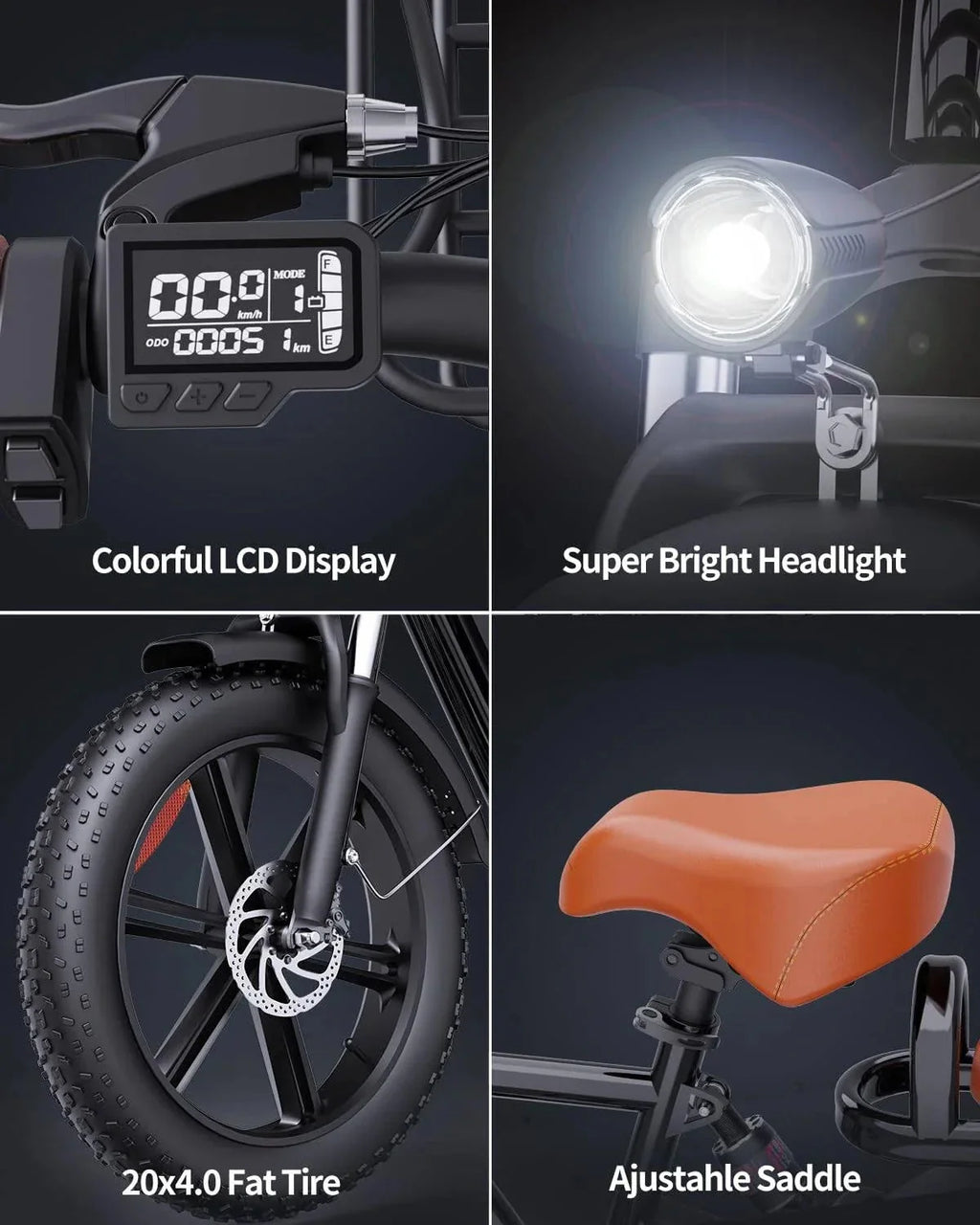 2026 Bopzin 1000W Electric Bicycle for Adults, 48V 15Ah Removable Battery, 20" x 4.0" - 1000W
