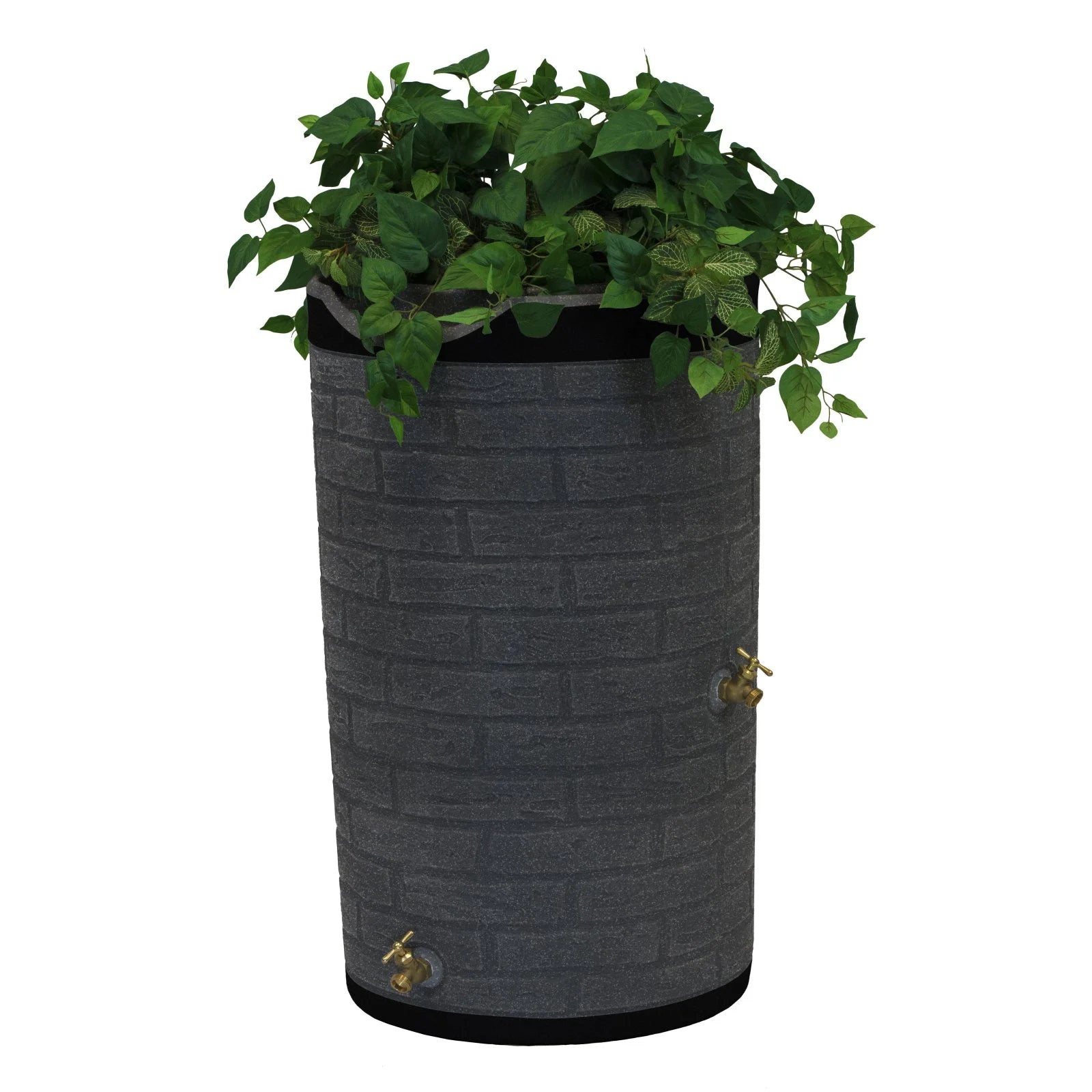 2026 Good Ideas IMP-D50-DAR Impressions Downton Rain Saver Rain Barrel, 50 Gallon, Dark Granite