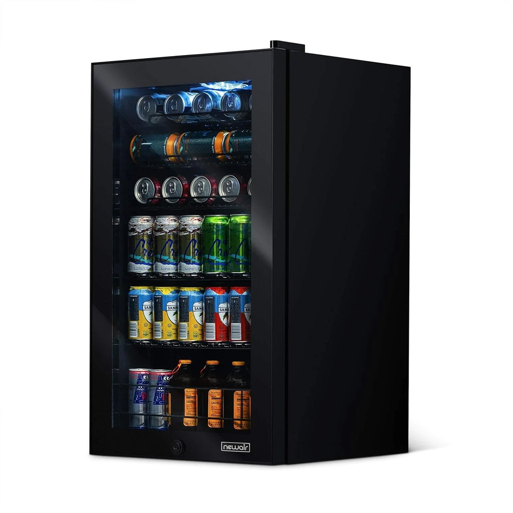 2026 Beverage Refrigerator Cooler | 126 Cans Free Standing with Right Hinge Glass Door | Mini Fridge Beverage Organizer Perfect For Beer, Wine, Soda, And Cooler Drinks