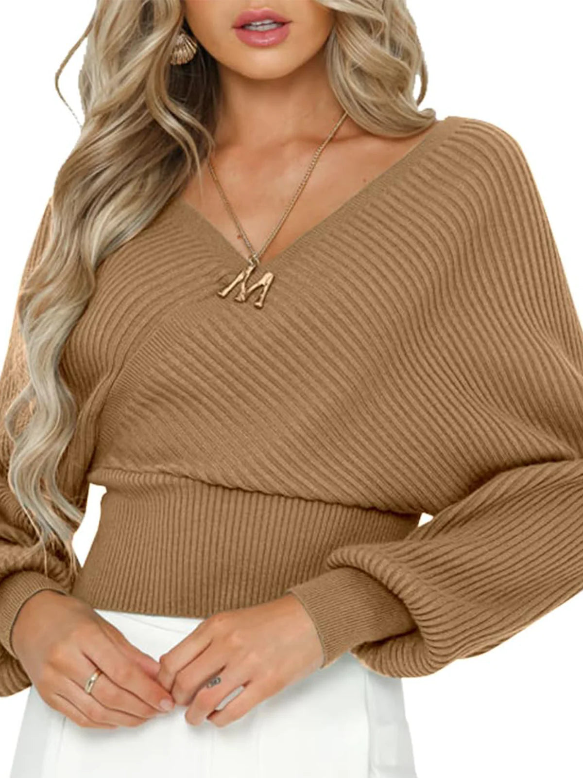 2026 Wrap V-Neck Knit Chunky Sweater