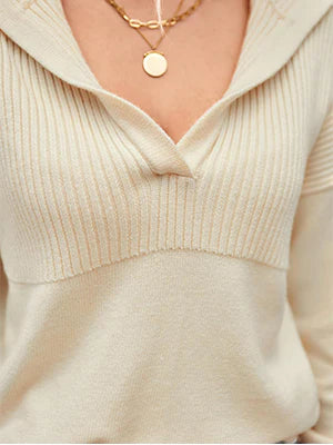 2026 Pullover Lapel Knit Soft Sweater