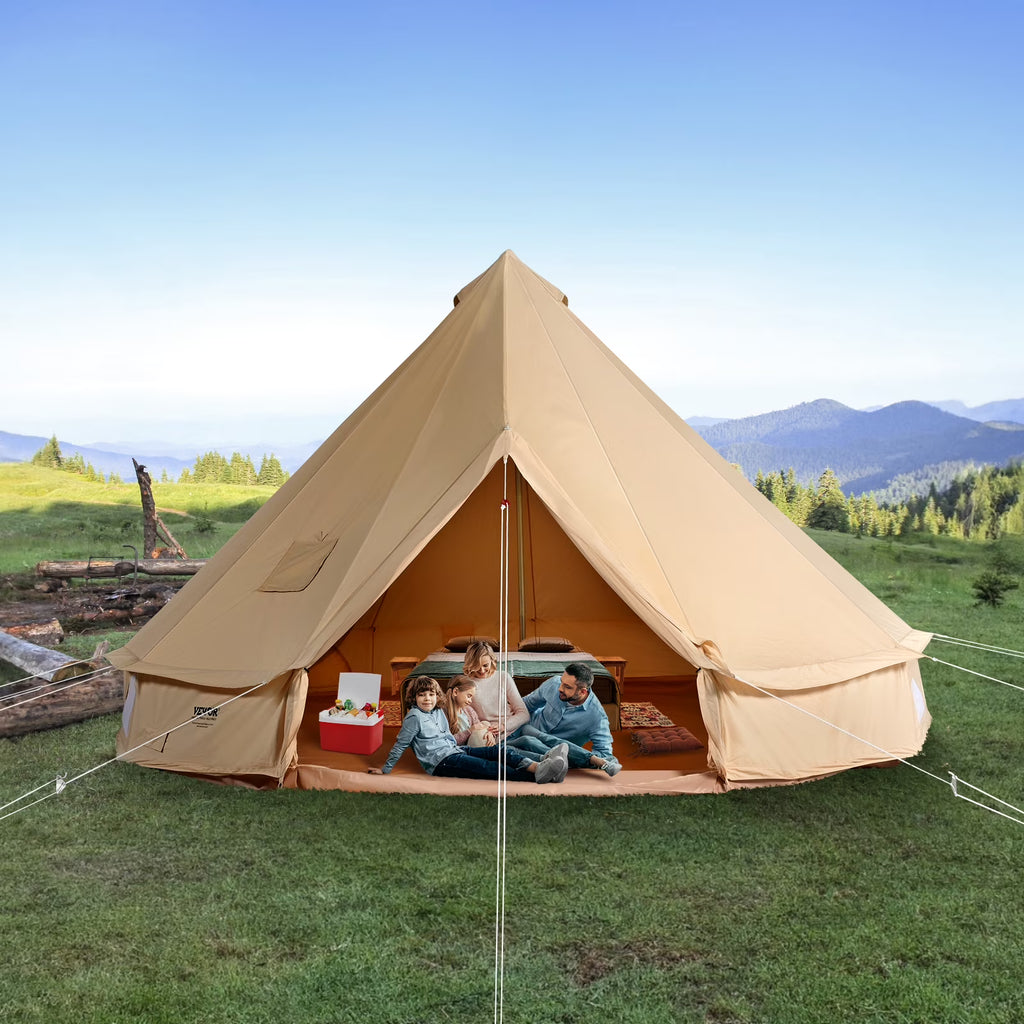 2026 KFFKFF Canvas Bell Tent 6m/19.68ft 4-Season Camping Yurt Tent with Stove Jack
