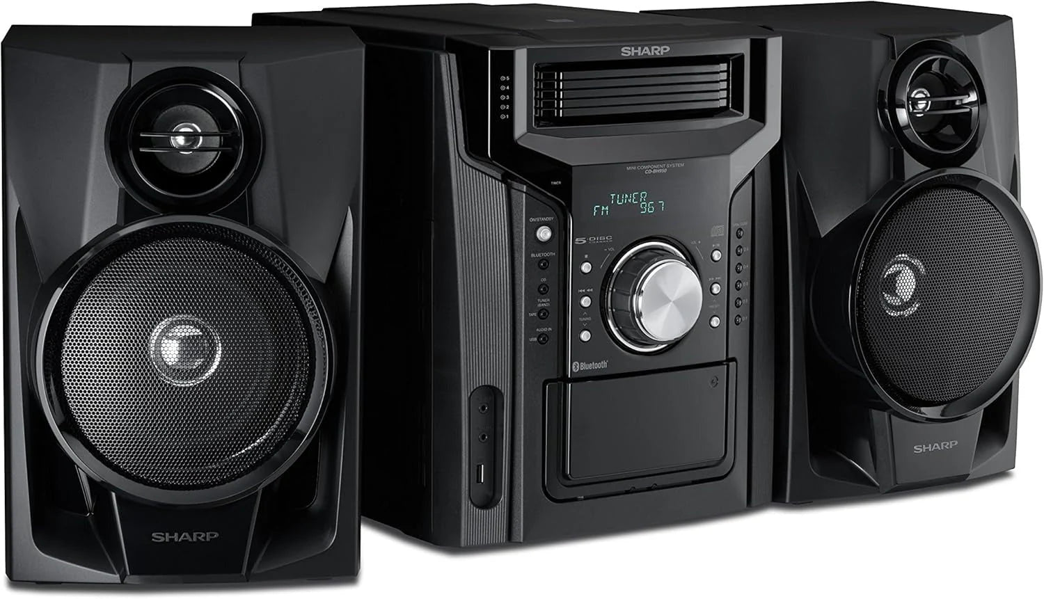2026 CD-BH950 240W 5-way mini bookshelf speaker system with cassette deck and Bluetooth