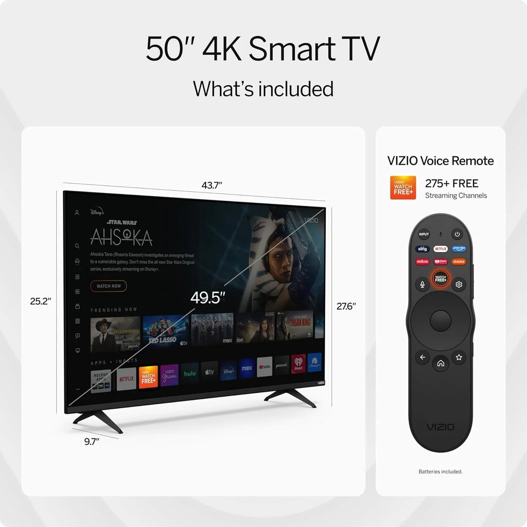 2026 VIZIO 50′′ 4K HDR Smart TV, Dolby Vision HDR/HDR10+, WiFi 6 – (Refurbished)