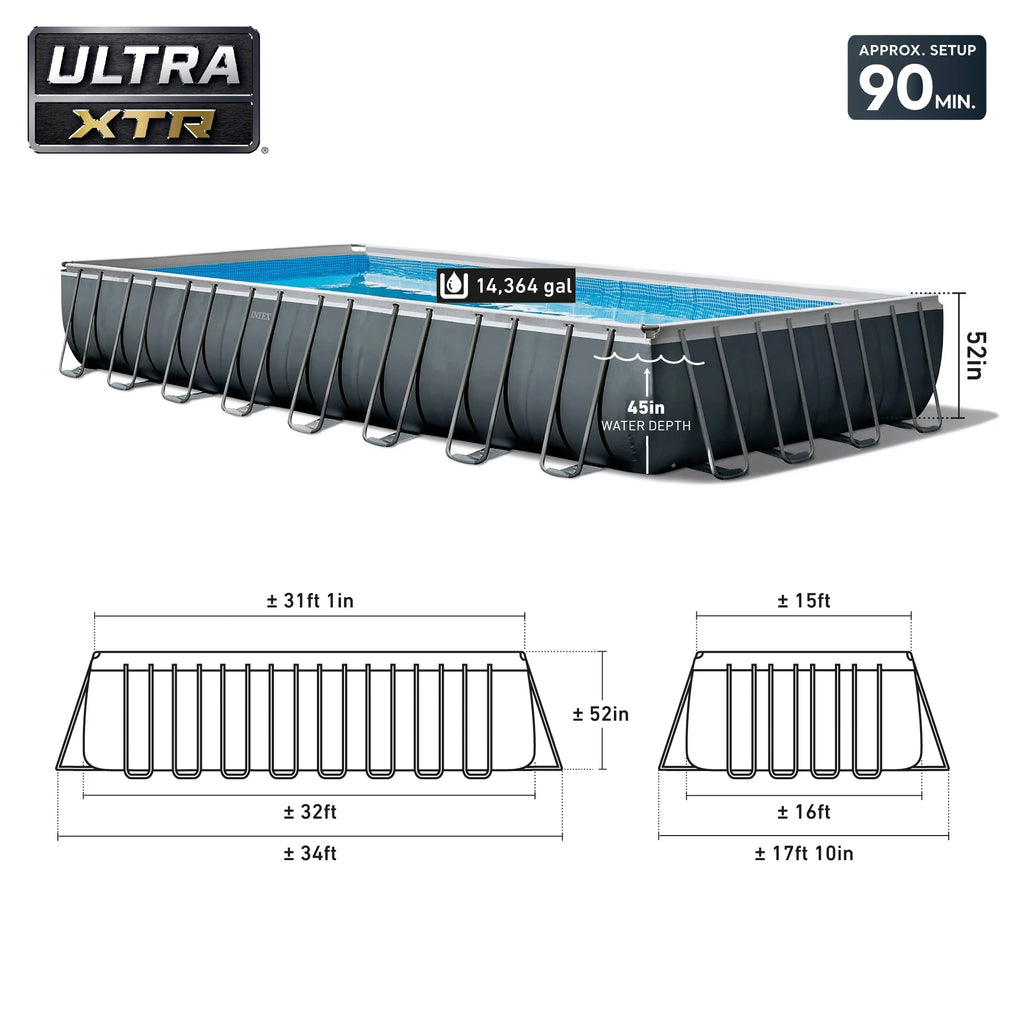 2026 INTEX 24ft x 12ft x 52in Ultra XTR Above Ground Pool, Floats (2 Pack), & Inflatable Cooler