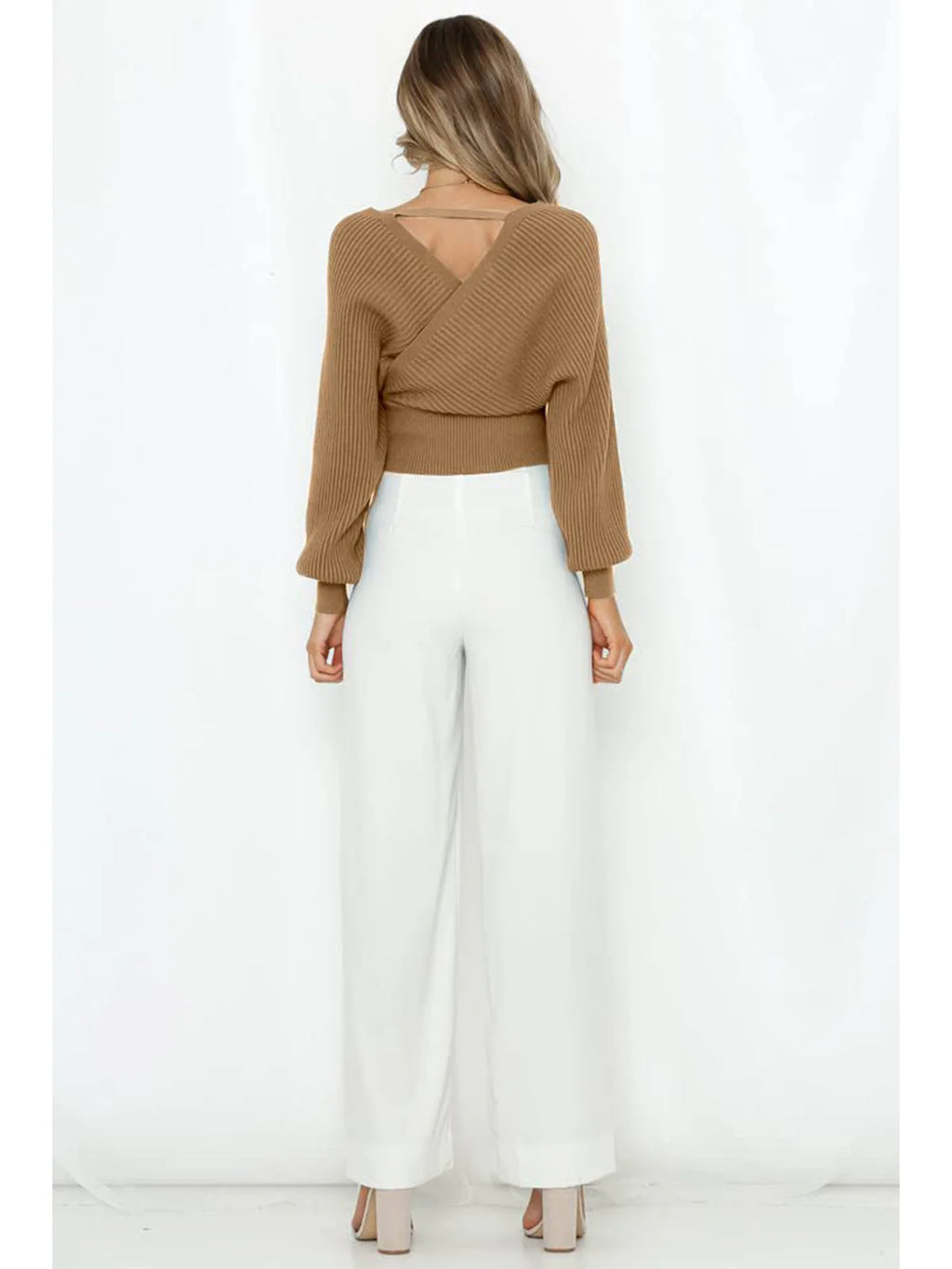 2026 Wrap V-Neck Knit Chunky Sweater