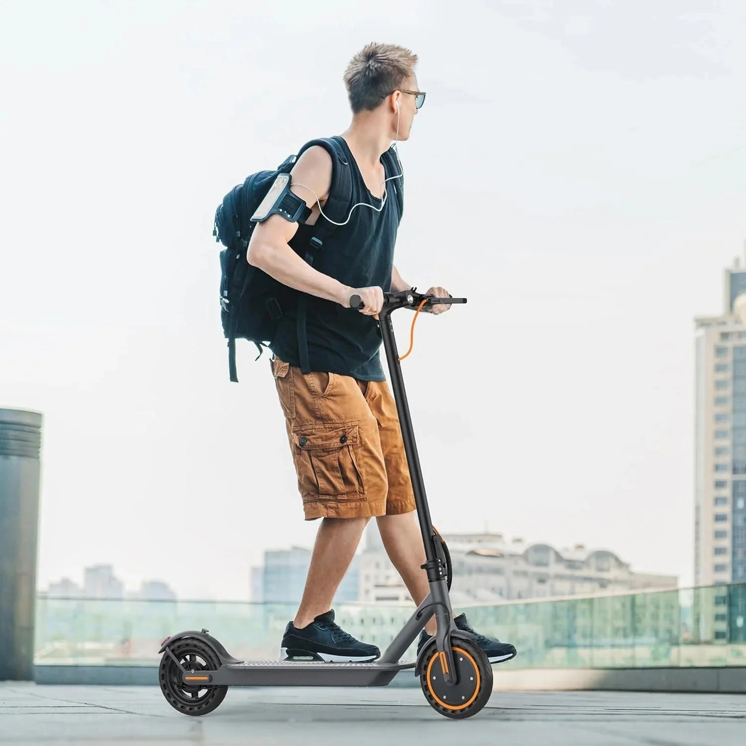 2026 Electric scooter, 350W/500W powerful motor, 8.5"/10" solid rubber tires, 19/22 mph, 28/21/12 mile range, dual brakes