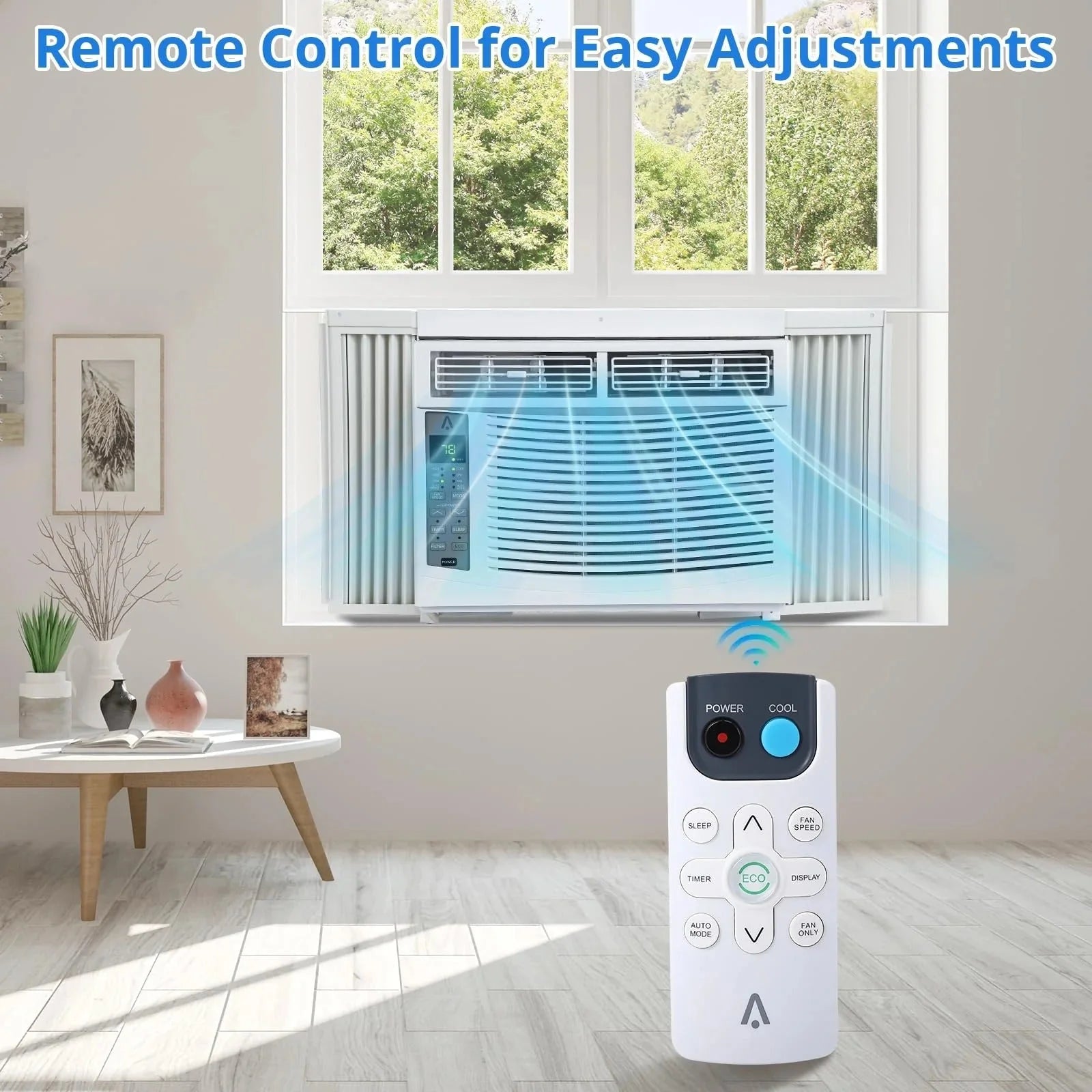 2026 Window air conditioner with reusable filter and controls, 6000 BTU, 115 V~, suitable for rooms up to 250 square feet