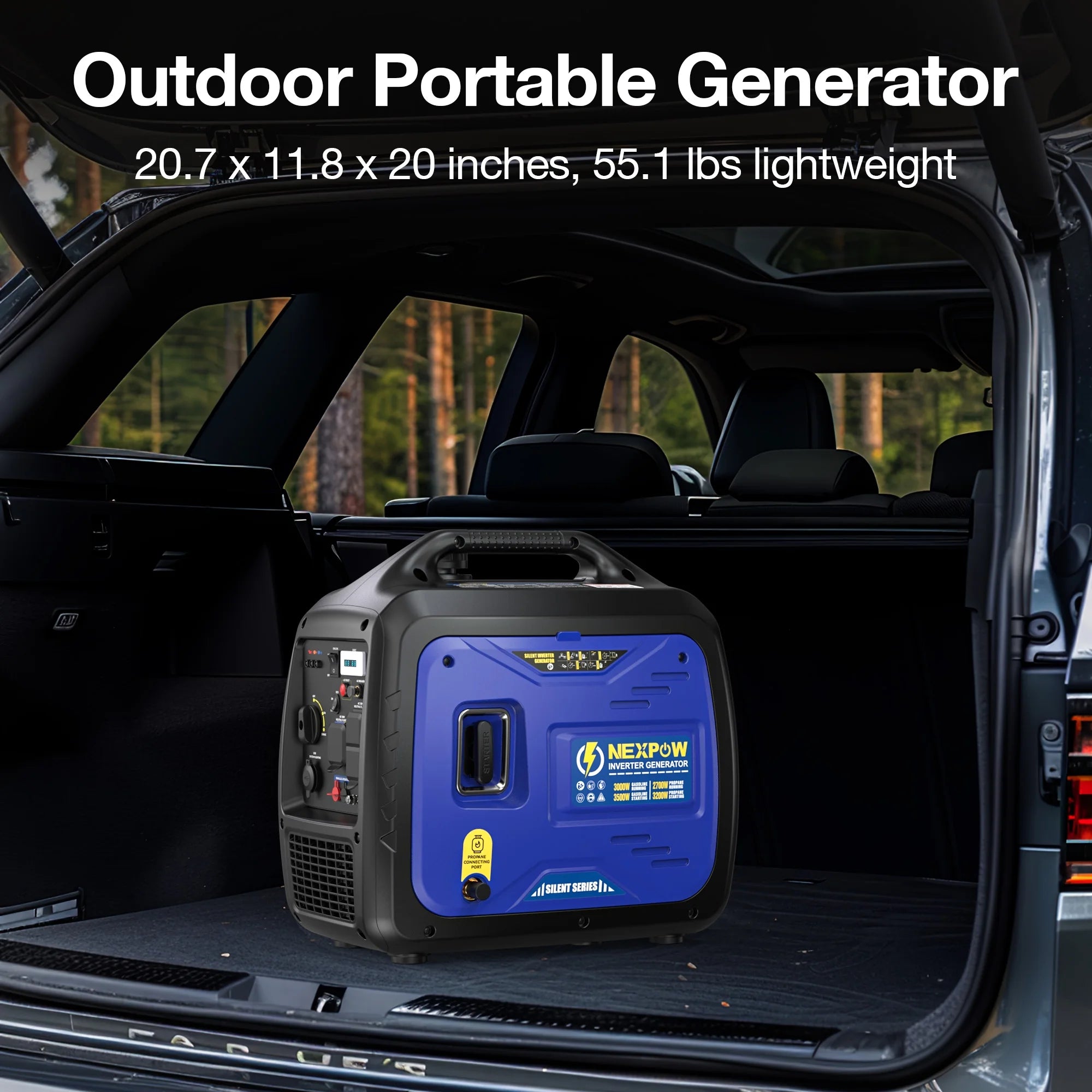 2026 NEXPOW 2250W Portable Inverter Generator, Gasoline Power Quiet Lightweight for Backup Home & Camping, Eco-Mode Feature, Parallel Capability, EPA Compliant