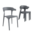 2026 Novogratz Poolside Collection, Felix Stacking Dining Chairs, Indoor/Outdoor, 4-Pack, Charcoal
