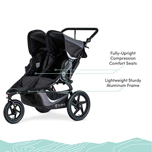 2026 BOB Gear Revolution Flex 3.0 Duallie Double Jogging Stroller, Graphite Black