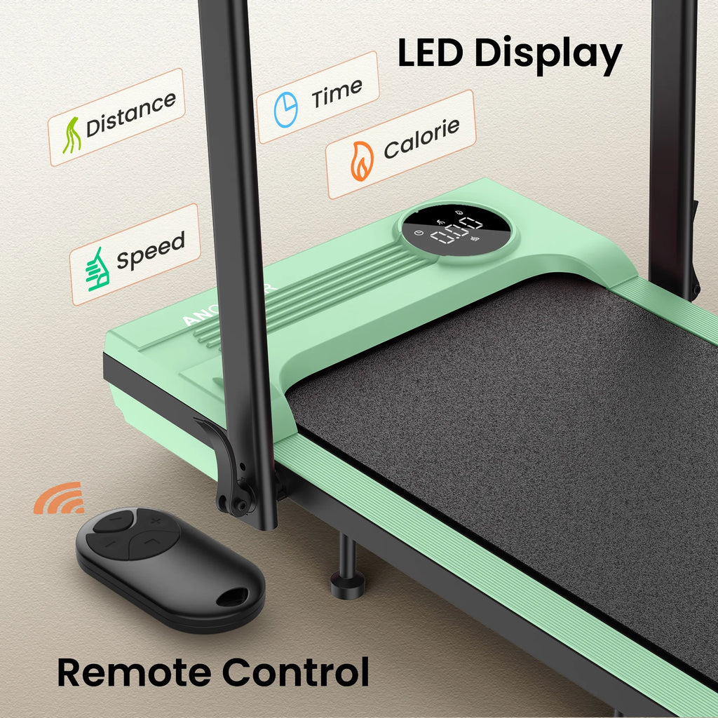 2026 ANCHEER Portable Folding Walking Pad 300lb, 7.5 MPH Under Desk Treadmill with Remote Control & LED Display,2 in 1 Walking Pad Treadmill for Home/Office/Exercise(Pink)