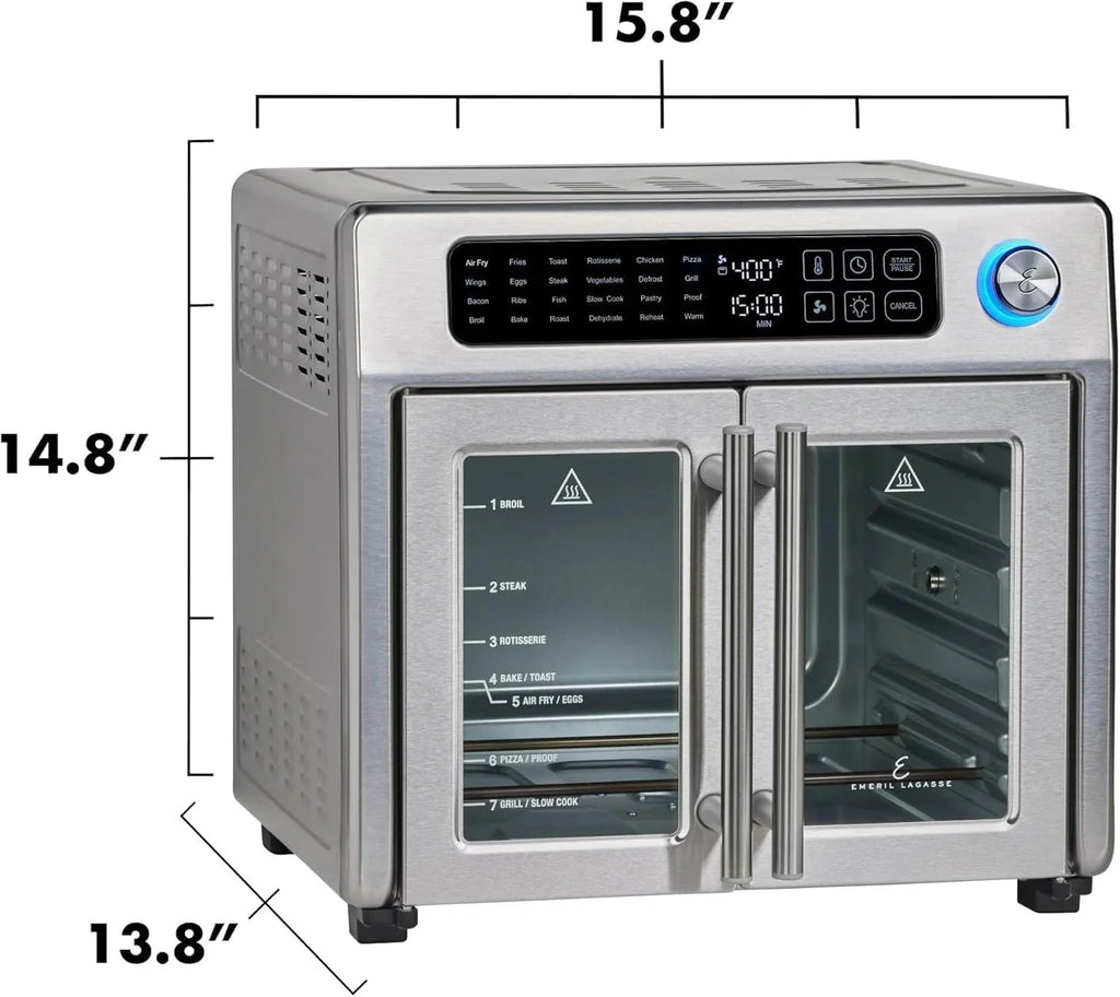 2026 Emeril Lagasse Extra Large French Door Air Fryer Toaster Oven Combo, 24 Cooking Functions