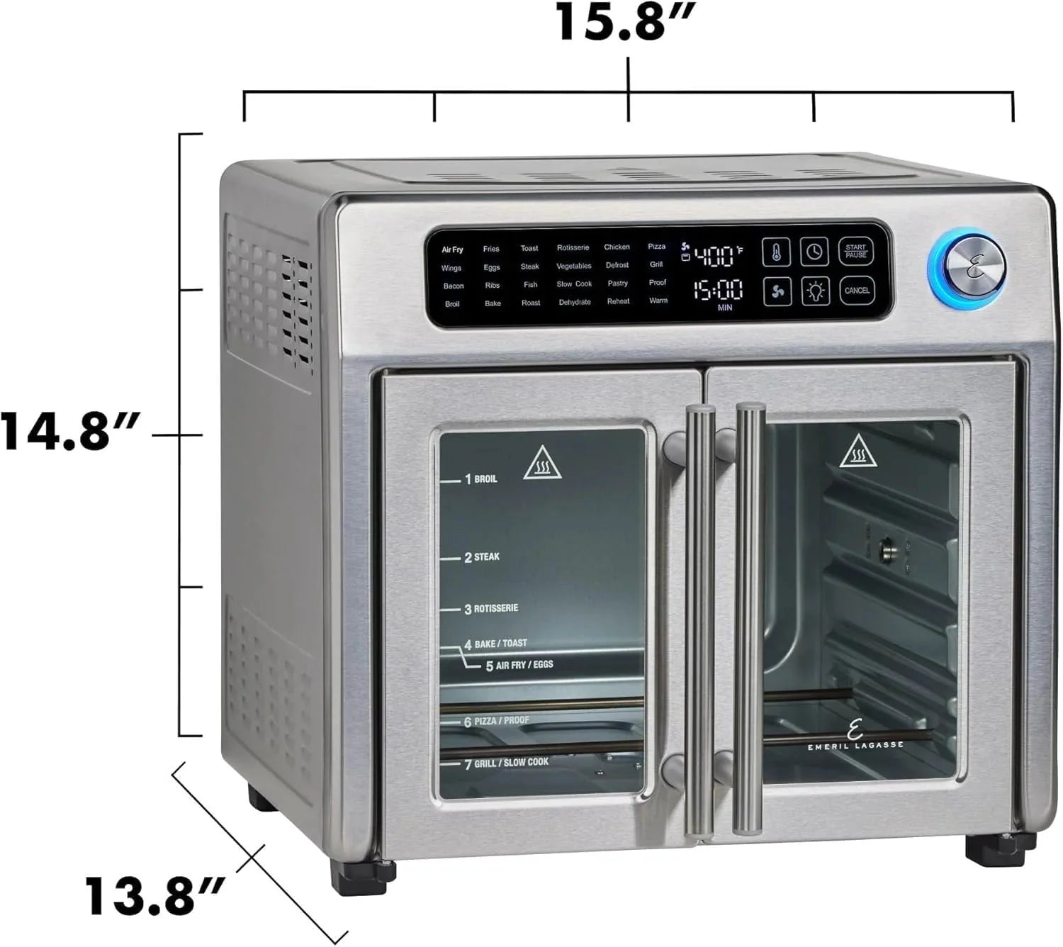 2026 Emeril Lagasse Extra Large French Door Air Fryer Toaster Oven Combo, 24 Cooking Functions