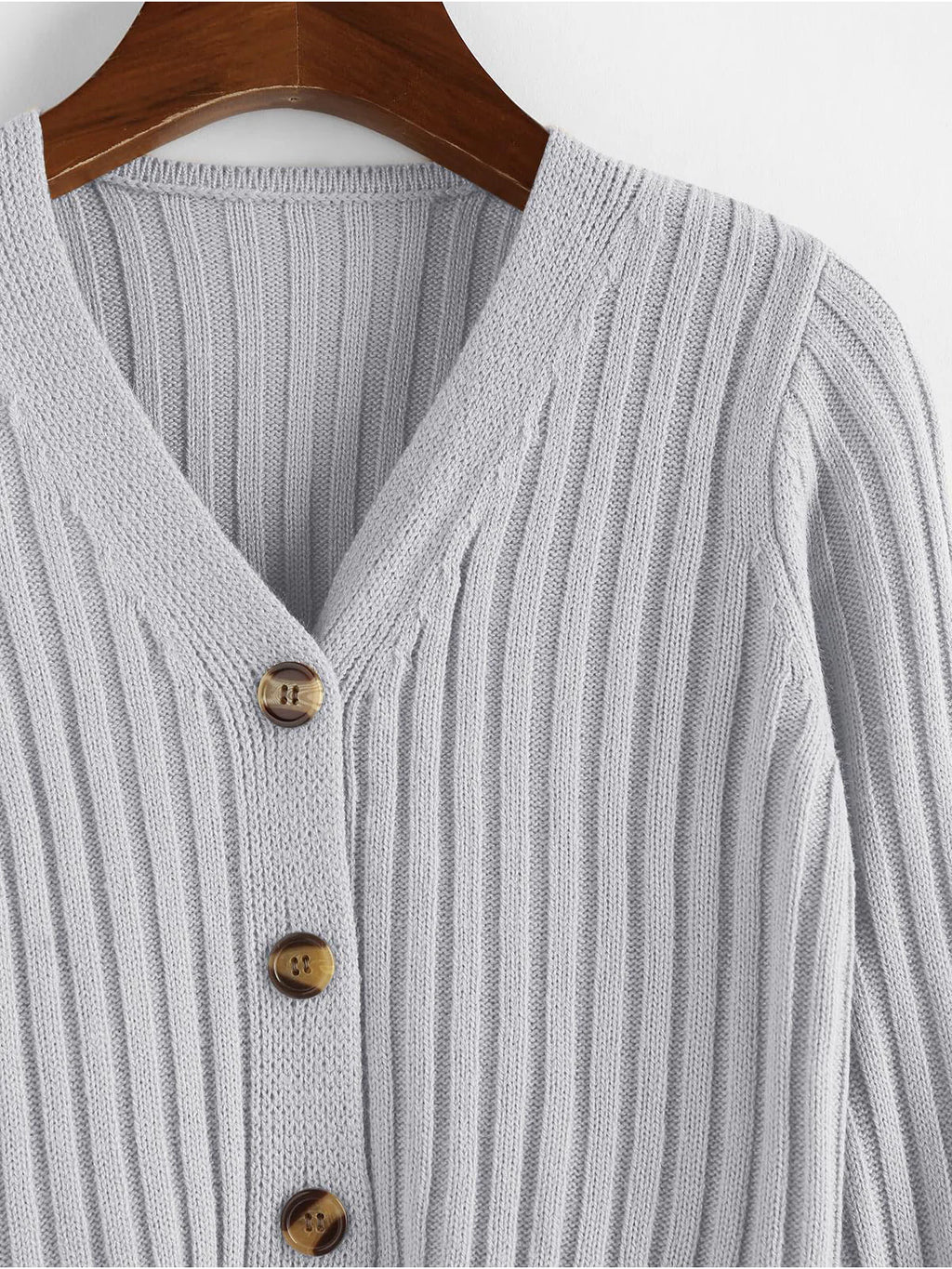 2026 Ribbed Button Cardigan
