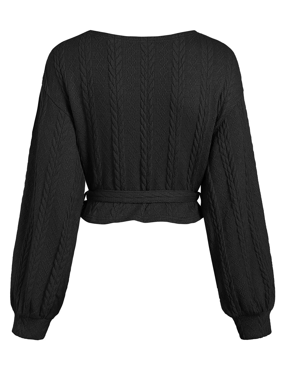 2026 Ribbed Knit Drawstring V-Neck Top