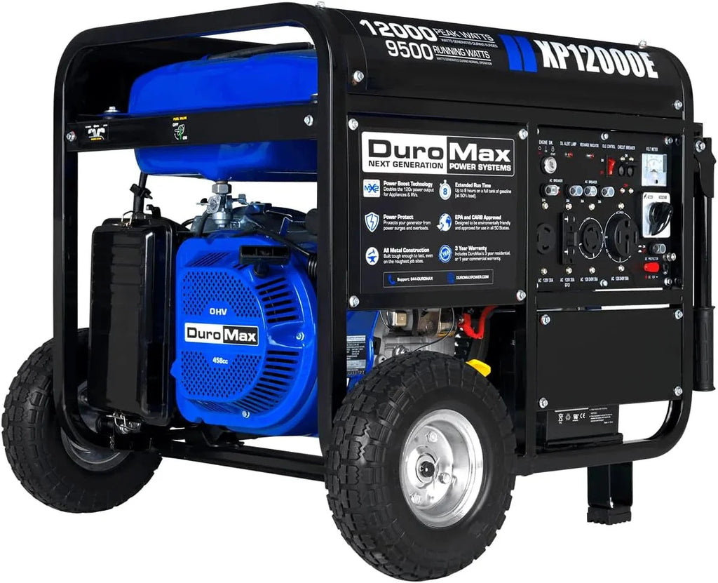 2026 Portable 13000-watt generator with dual-fuel operation (gasoline & propane), electric start, emergency power supply for the whole house, switchable, suitable for motorhomes and emergencies