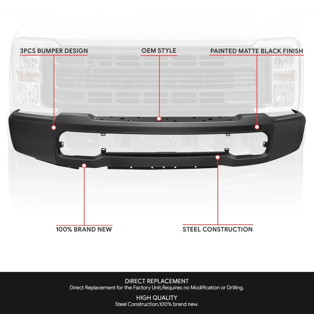 Modular Style Front Bumper w/ Adaptive Cruise Control23-26 Ford F-250 F-350 Super Duty