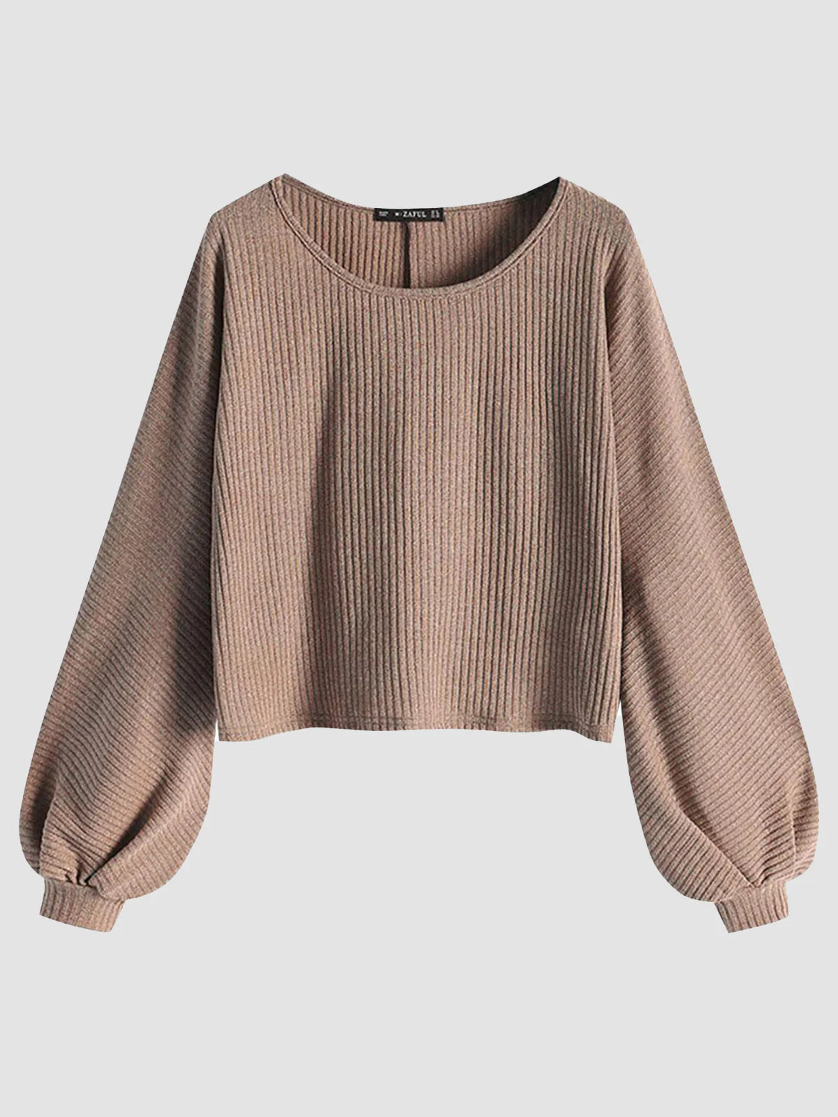2026 Ribbed knit crew neck sweater