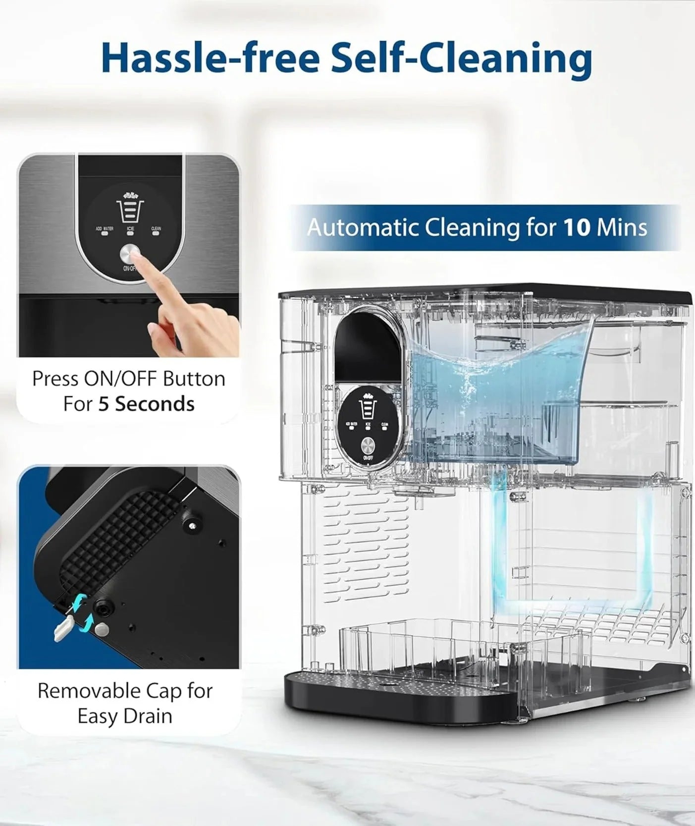 2026 44lbs/24H Nugget Ice Maker Countertop Dispenser
