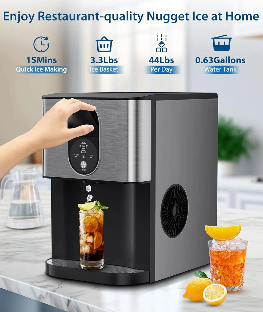 2026 44lbs/24H Nugget Ice Maker Countertop Dispenser