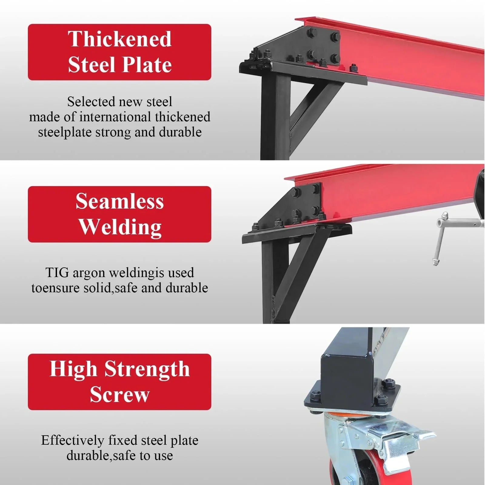 2026 2025 1-ton gantry crane, adjustable, 2200 lbs lifting capacity, height adjustable 96.5"-143.7", portable hoist for factory, construction site, warehouse, auto repair shop