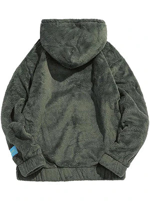 2026 Faux Fur Half-Zip Fleece Sweatshirt