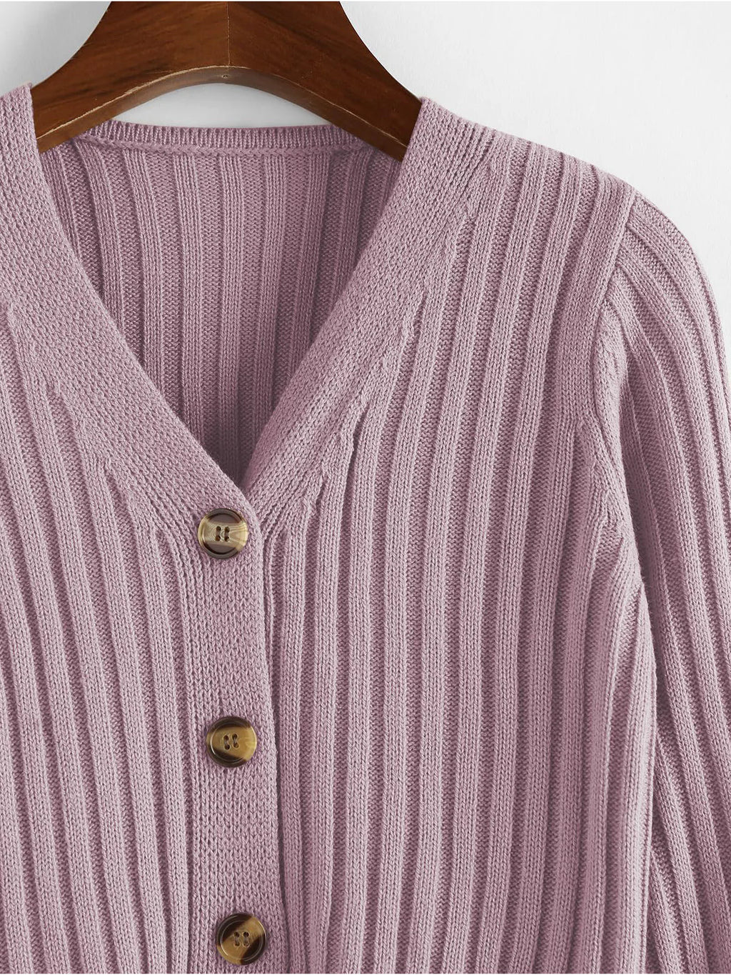 2026 Ribbed Button Cardigan
