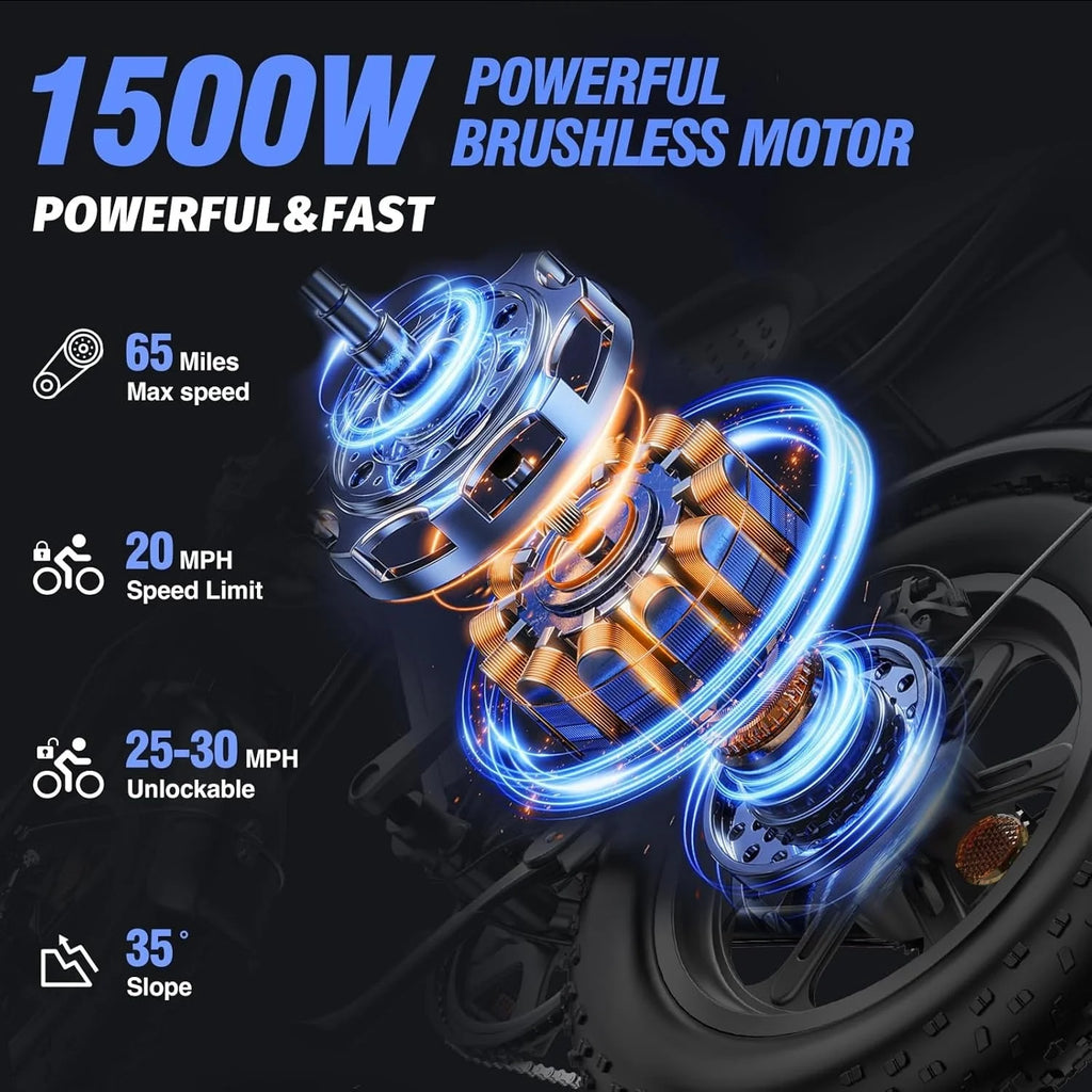 2026 Electric bike Q20, 2000W, 52V, 30-180 miles, all-terrain fat bike for adults