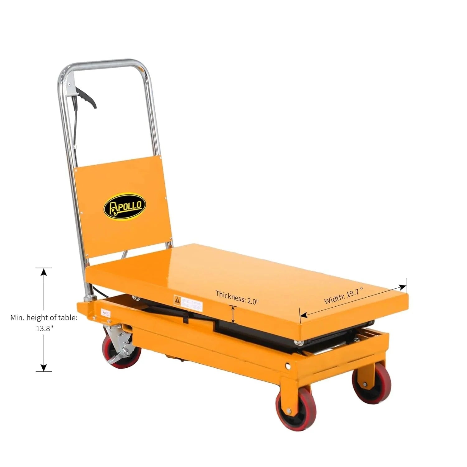 2026 Hydraulic lifting table trolley – load capacity 350 kg, maximum height 130 cm, double scissor lift table with safety device and 4 wheels