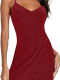 2026 Sparkling Spaghetti Strap Wrap Dress