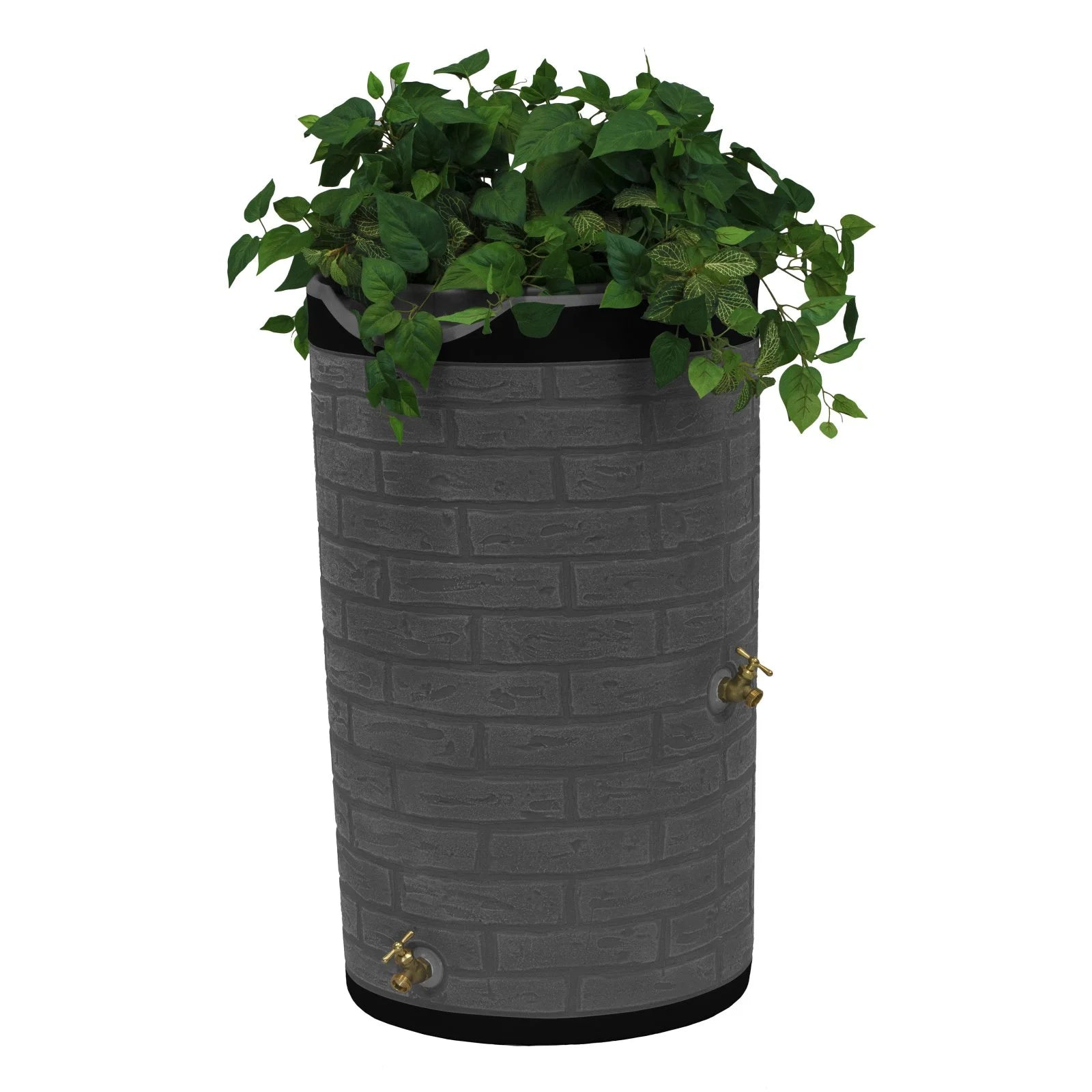2026 Good Ideas IMP-D50-DAR Impressions Downton Rain Saver Rain Barrel, 50 Gallon, Dark Granite