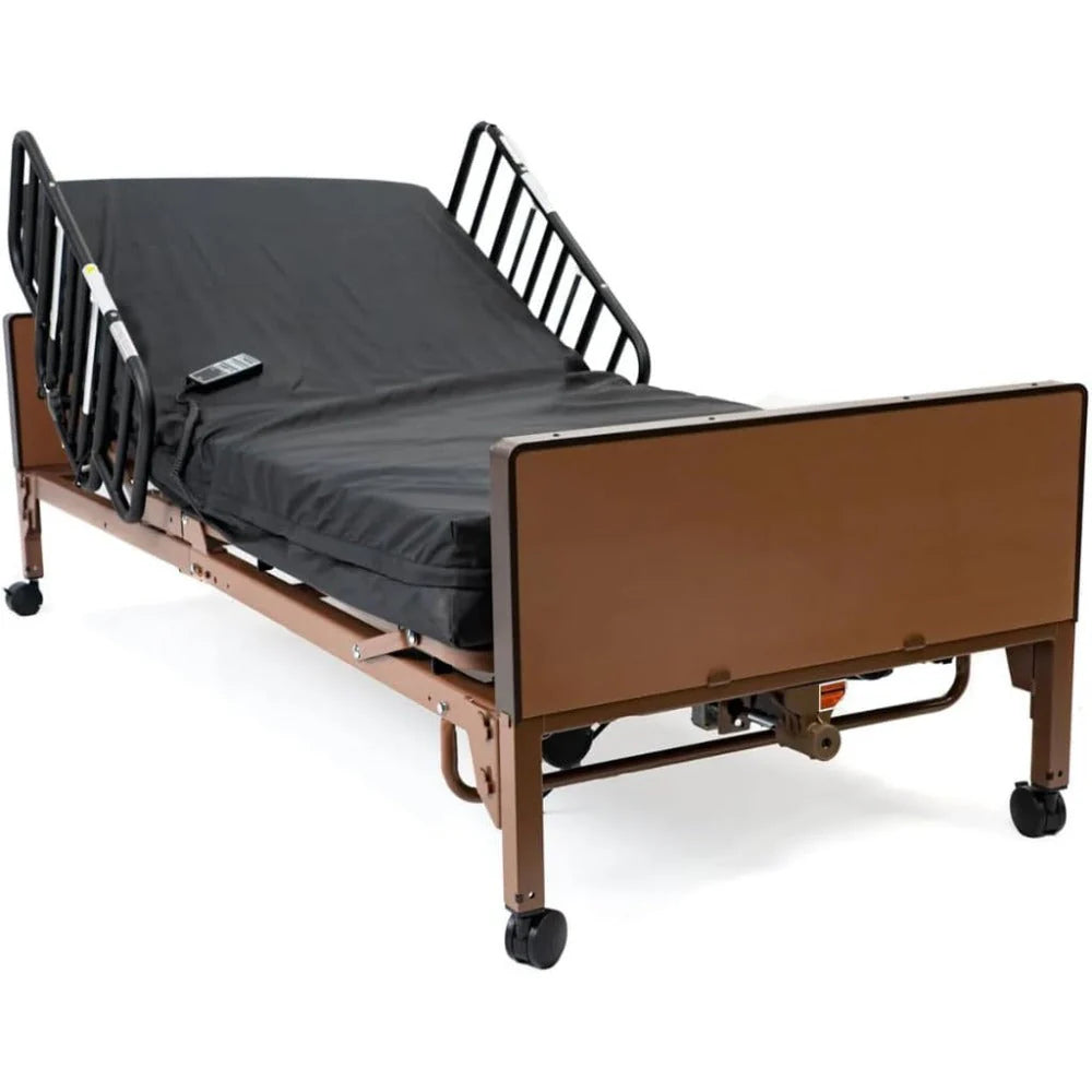 2026 Fully electric hospital bed set, foam mattress, half side rails