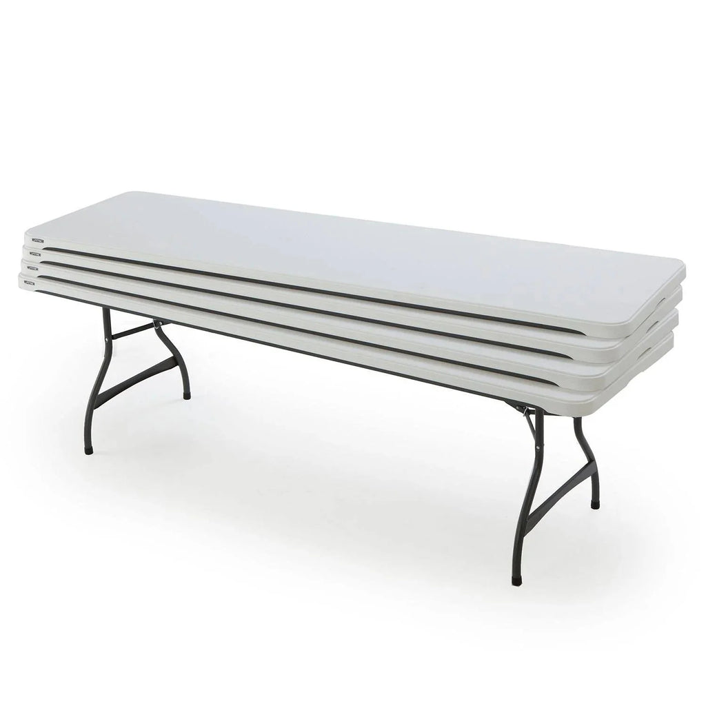 2026 Lifetime 4-Pack Commercial Stackable Folding Table 8 Feet - White (80344)