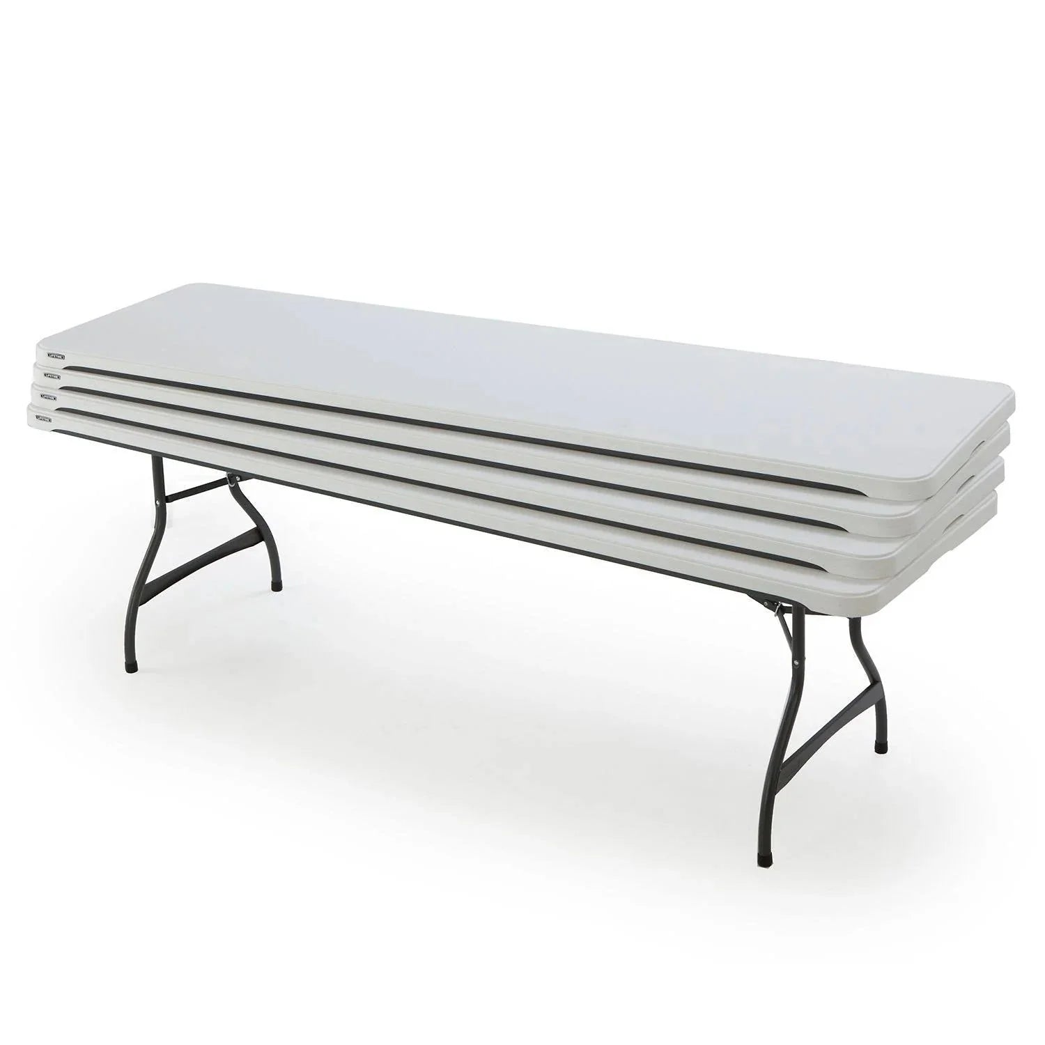 2026 Lifetime 4-Pack Commercial Stackable Folding Table 8 Feet - White (80344)