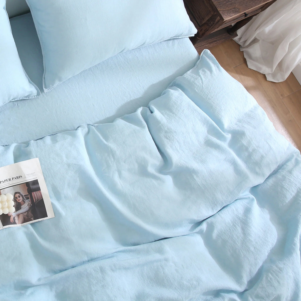 2026 100% Pure Linen Duvet Cover with Button Closure and Corner Ties Soft & Breathable - Natural Full/Queen