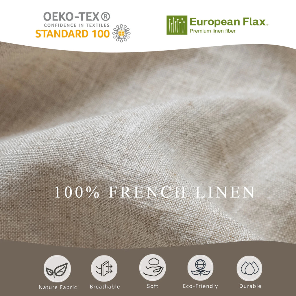 2026 100% Pure Linen Duvet Cover with Button Closure and Corner Ties Soft & Breathable - Natural Full/Queen
