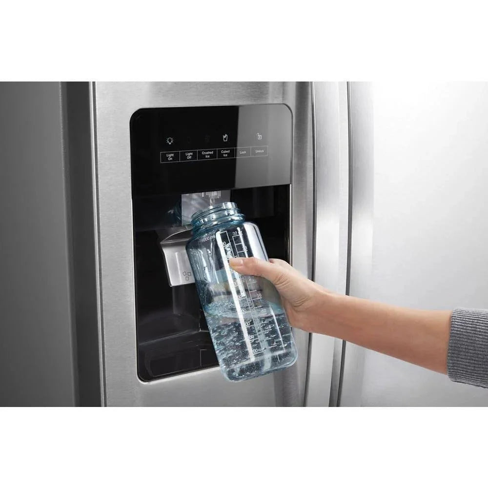 2026 36-inch wide side-by-side refrigerator – 24 cubic feet stainless steel