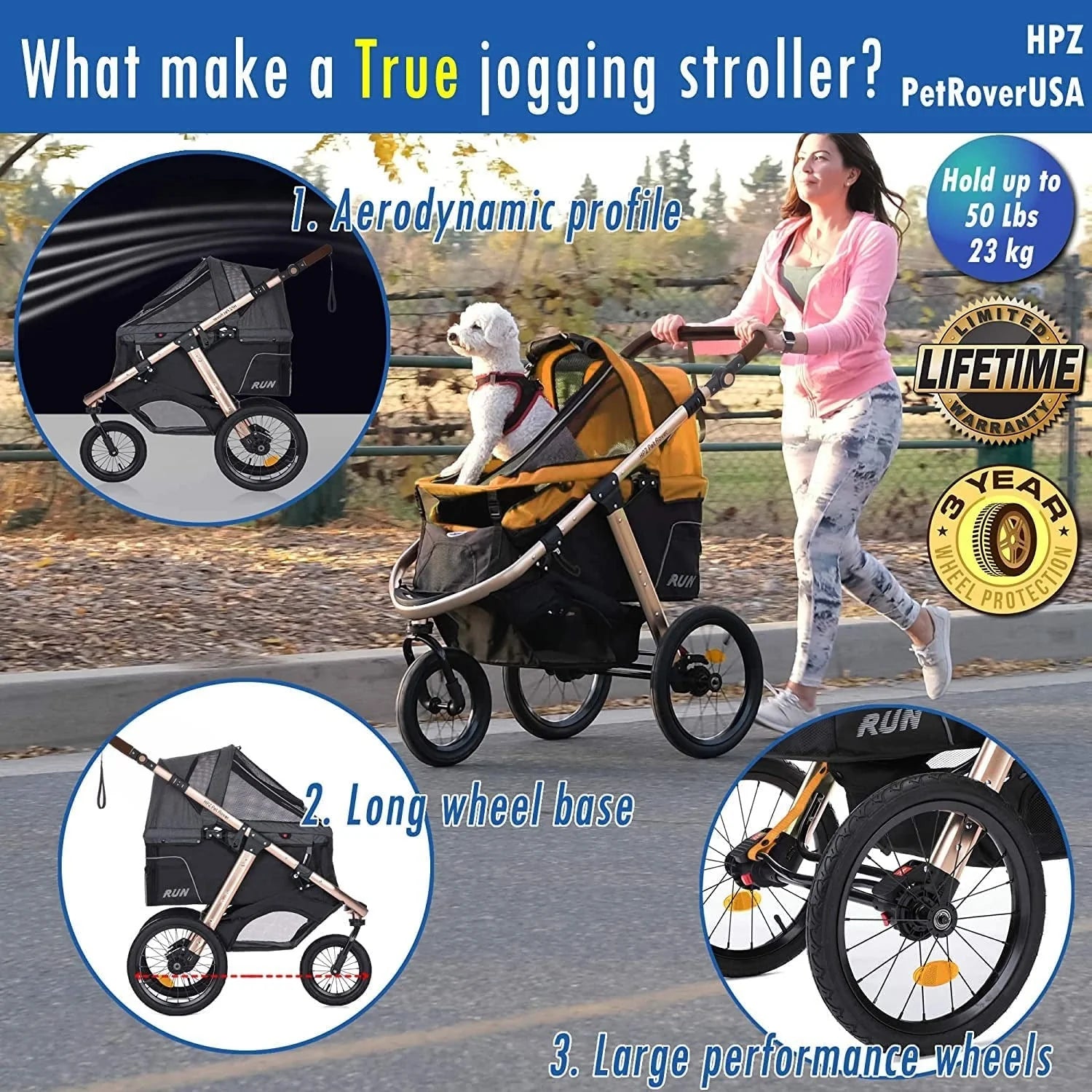 2026 Jogging Sports Stroller with Comfort Rubber Wheels/Zipper-Less Entry/1-Hand Quick Fold/Aluminum Frame for Small/Medium Dogs, Cats and Pets (Green Camo)