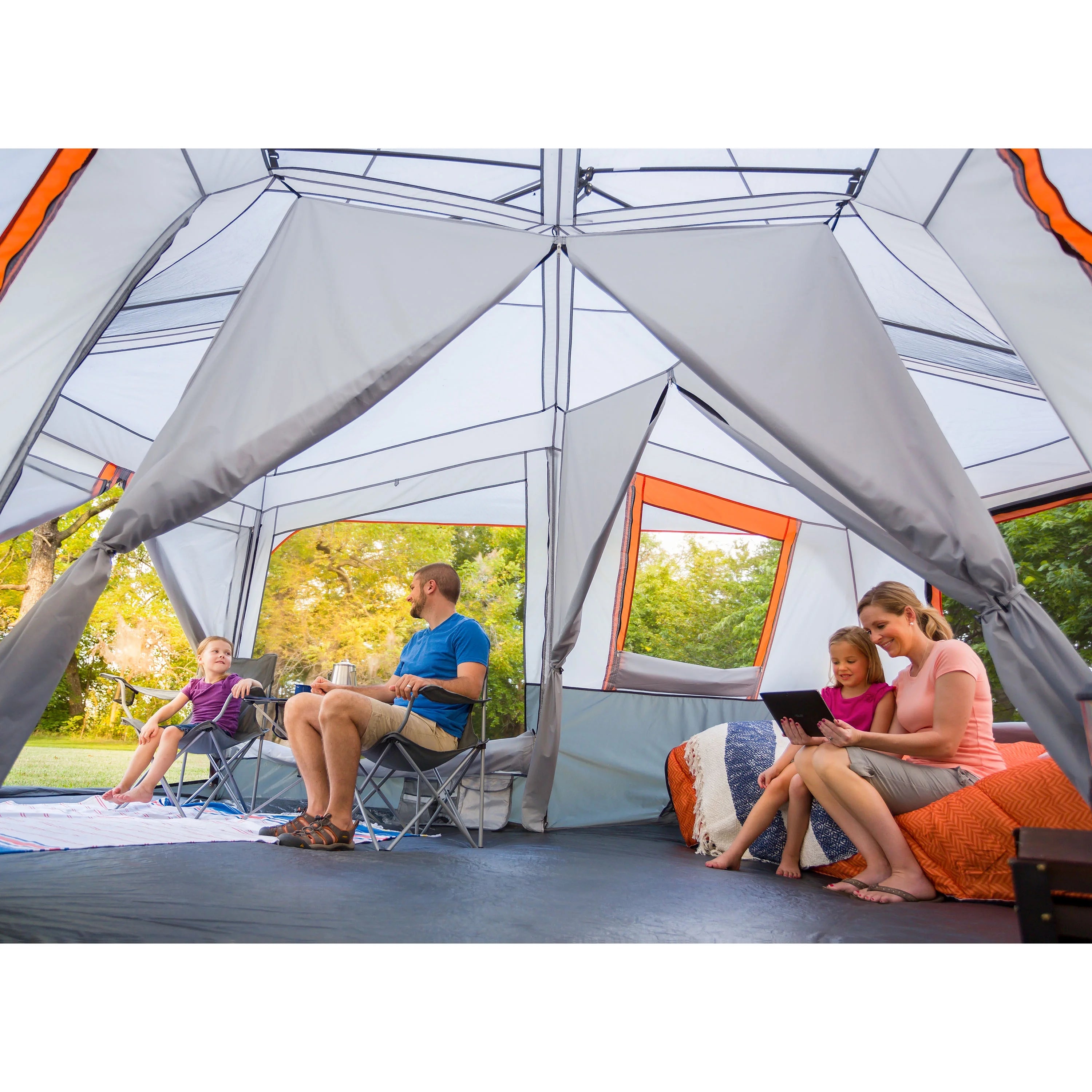 2026 Ozark Trail 20' x 18' 12-Person 3-Room Instant Cabin Tent with Screen Room, 56.5 lbs