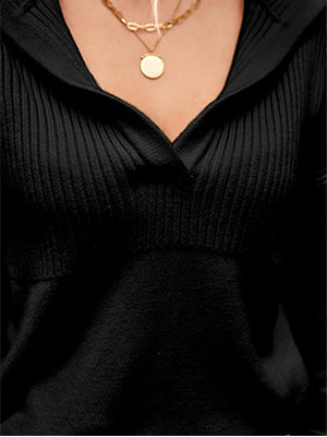 2026 Pullover Lapel Knit Soft Sweater
