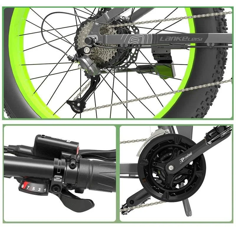 2026 Lankeleisi XT750 Plus 1000W 26" Fatbike Dual Crown Fork Foldable E-Mountain Bike 17.5Ah