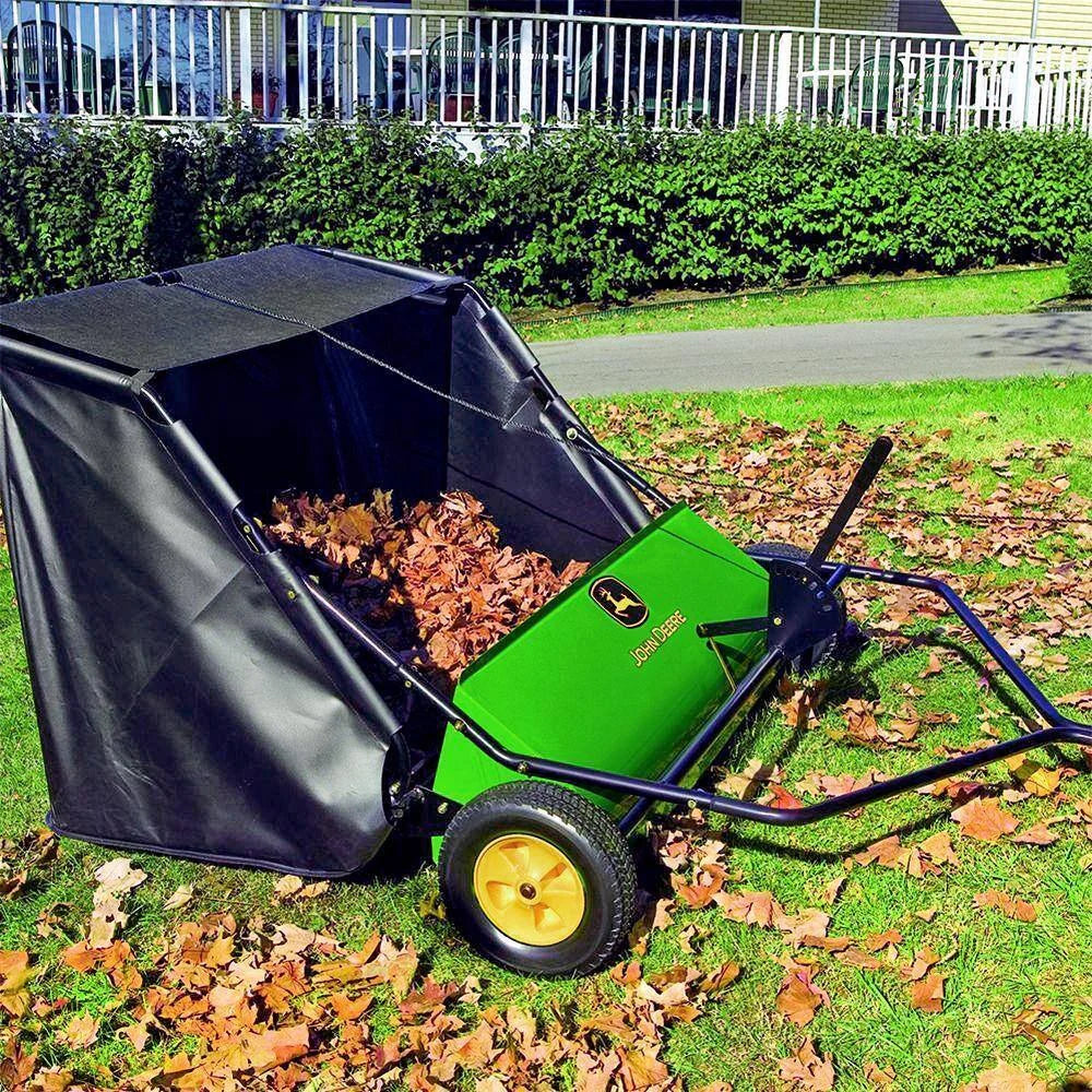2026 John Deere 42″ trailed lawn sweeper, 24 cubic foot capacity, adjustable brushes