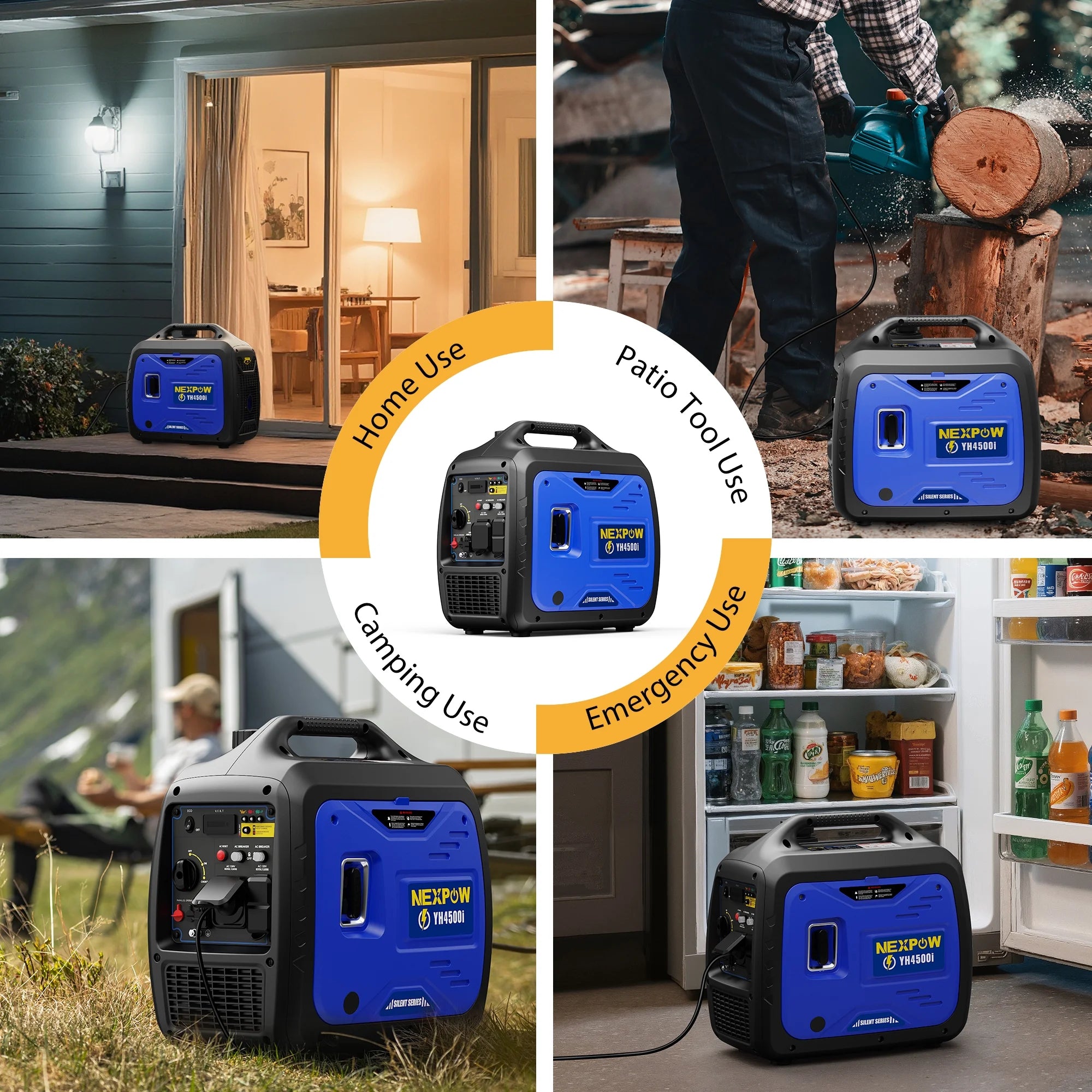 2026 NEXPOW 2250W Portable Inverter Generator, Gasoline Power Quiet Lightweight for Backup Home & Camping, Eco-Mode Feature, Parallel Capability, EPA Compliant