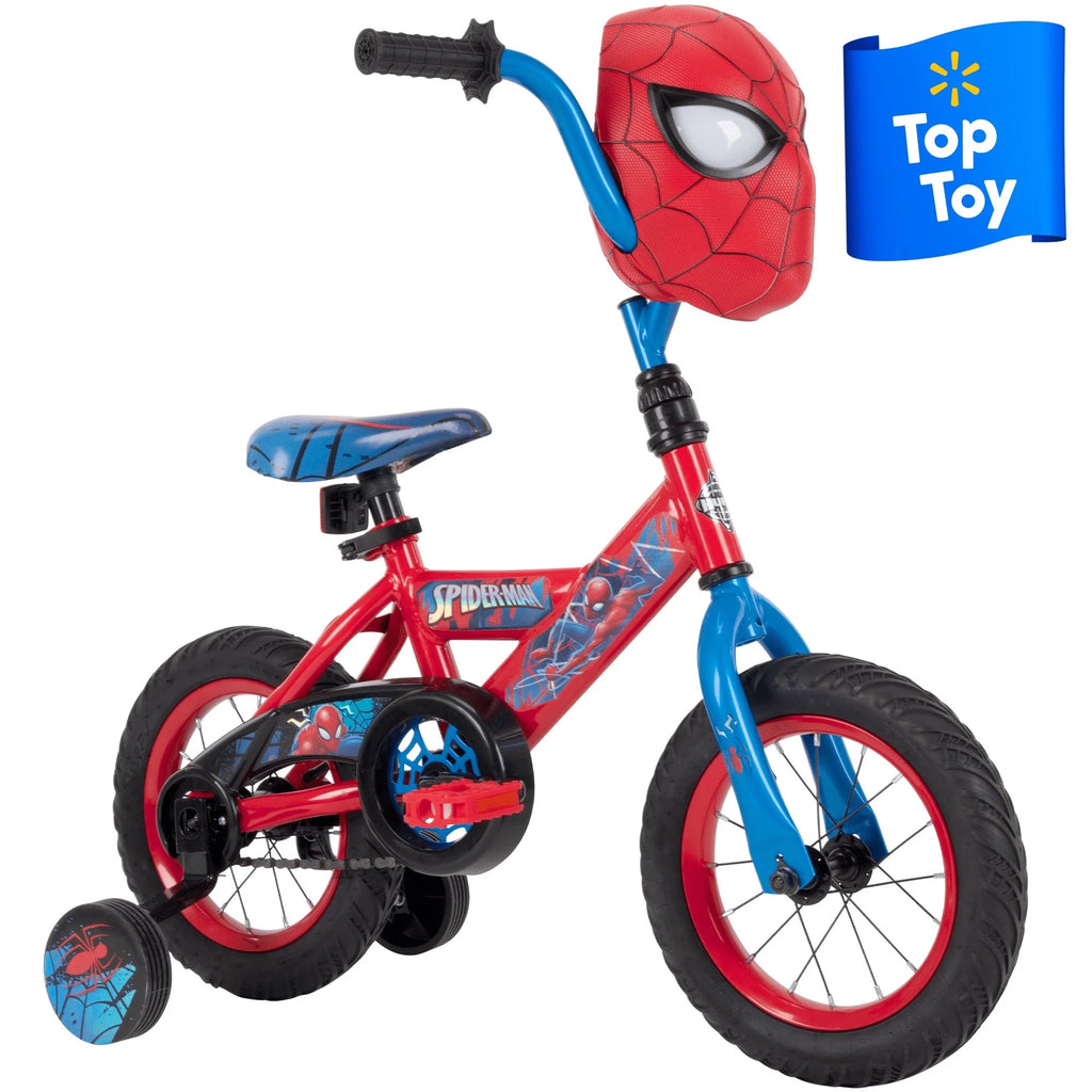 2026 Huffy Marvel Spider-Man 12″ children's bicycle with training wheels, steel frame, ages 3-5